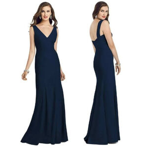 New! Vivian Diamond Dessy 3060 Seamed Bodice Trumpet Gown 29113